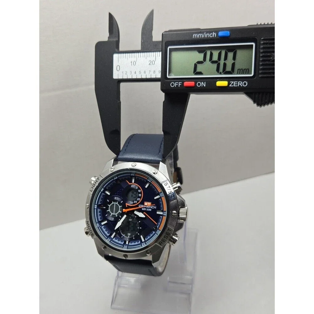 KAT WACH K1 Mens Analog Digital LED Sport Watch Blue Dial 50M Quartz New Battery